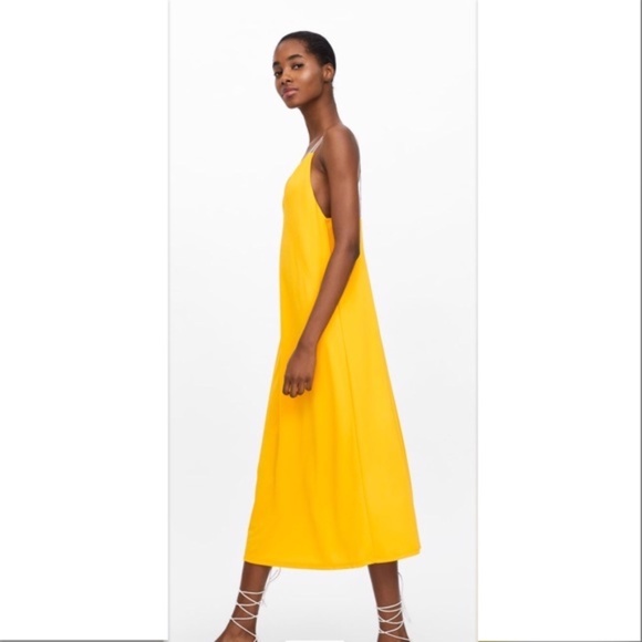 🌼 NWT Zara Colored Strap Yellow Dress 🌼 - Picture 4 of 11